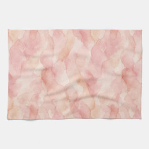 Soft Pink Modern Abstract Design Pattern Tea Towel
