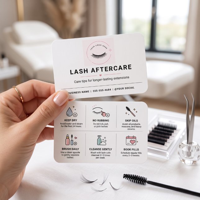 Soft Pink Modern Lash Aftercare Template (Creator Uploaded)
