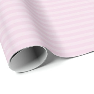 Soft Pink Monochromatic Stripe Wrapping Paper