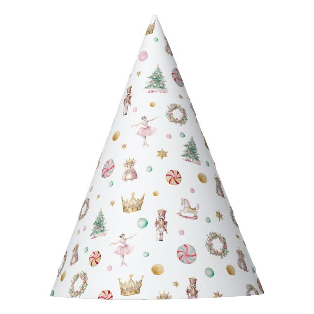Soft Pink Nutcracker Birthday Party Hat (Front)