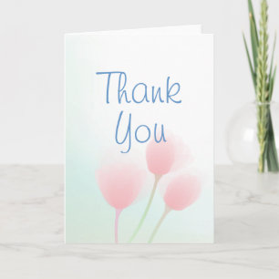 Soft Pink Pastel Tulips Thank You Card