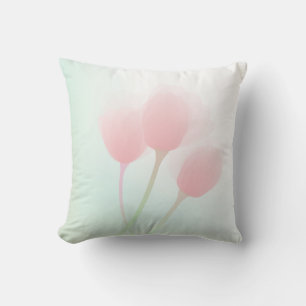 Soft Pink Pastel Tulips Wedding Cushion