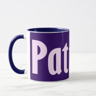 Soft Pink "Patricia" Name on Ripe Plum, Violet Mug