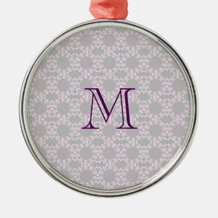 Soft Pink Pattern Metal Ornament