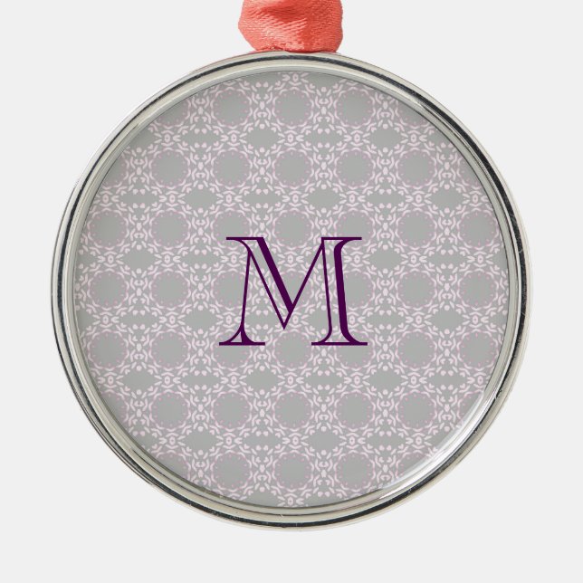 Soft Pink Pattern Metal Ornament (Front)