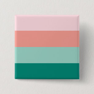 Soft Pink  Peach Amber Yucca and Arbor Green Horiz 15 Cm Square Badge