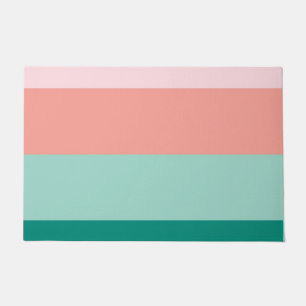 Soft Pink  Peach Amber Yucca and Arbor Green Horiz Doormat