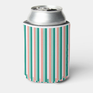 Soft Pink Peach Amber Yucca and Arbor Green Pinstr Can Cooler
