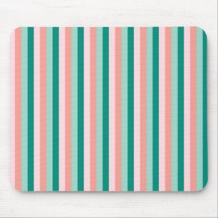 Soft Pink Peach Amber Yucca and Arbor Green Pinstr Mouse Pad