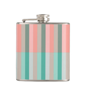 Soft Pink Peach Amber Yucca and Arbor Green Trans Hip Flask