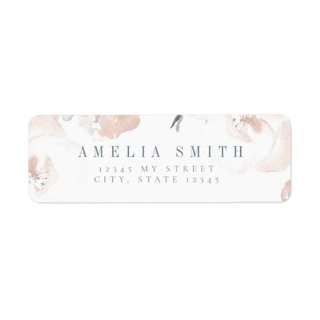 Soft Pink Peony Address Labels (Front)