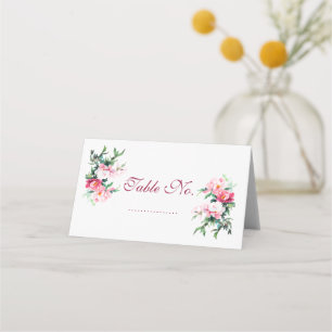 Soft Pink Peony & Eucalyptus Floral Place Card