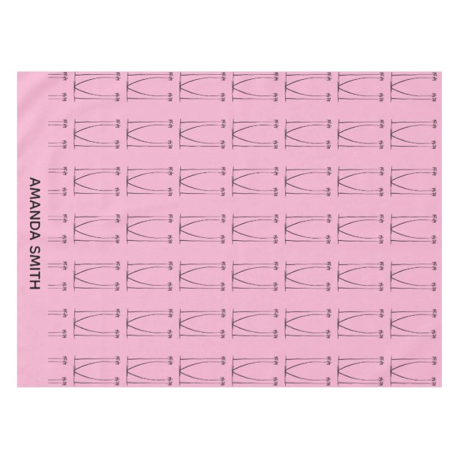 Soft Pink, Personalised, Silhouette Coconut Trees Tablecloth (Front (Horizontal))