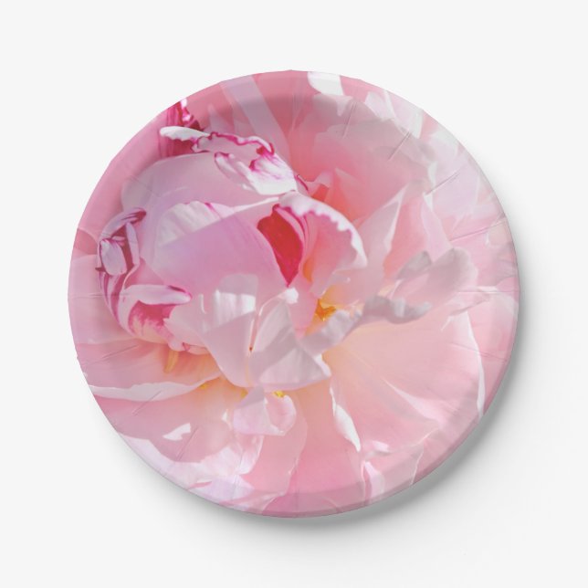 soft pink petals paper plate (Front)
