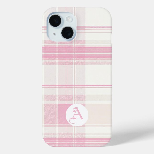 Soft Pink Plaid Customisable Phone Case (Back)