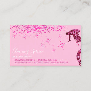 Soft Pink Pro Maid Cleaning House Sparkling Spray Business Card