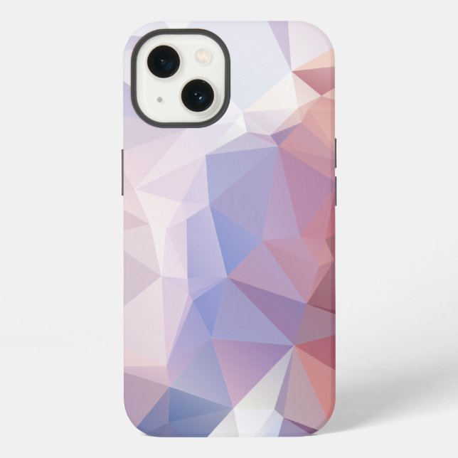 Soft Pink Purple Abstract Pyramid Pattern Design iPhone Case (Back)