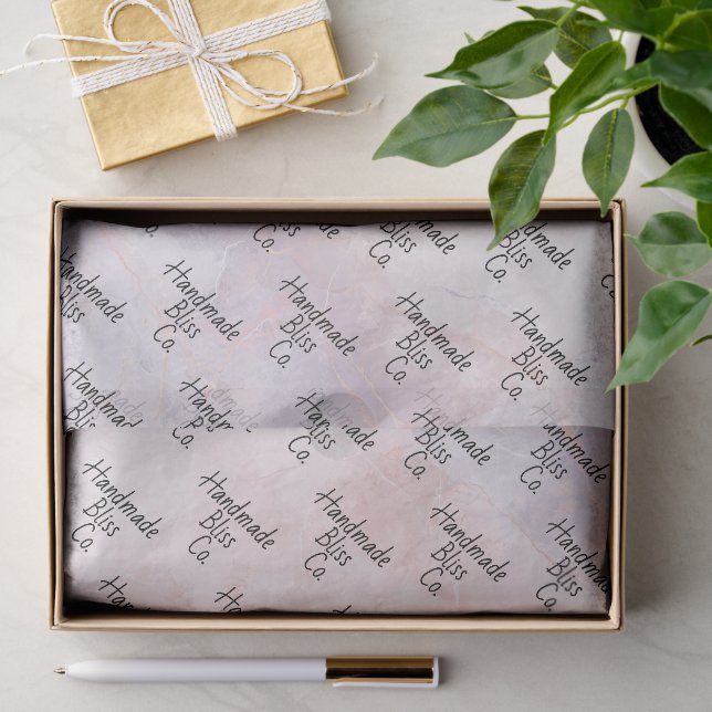 Soft Pink Purple Marble Tissue Paper (Gift)
