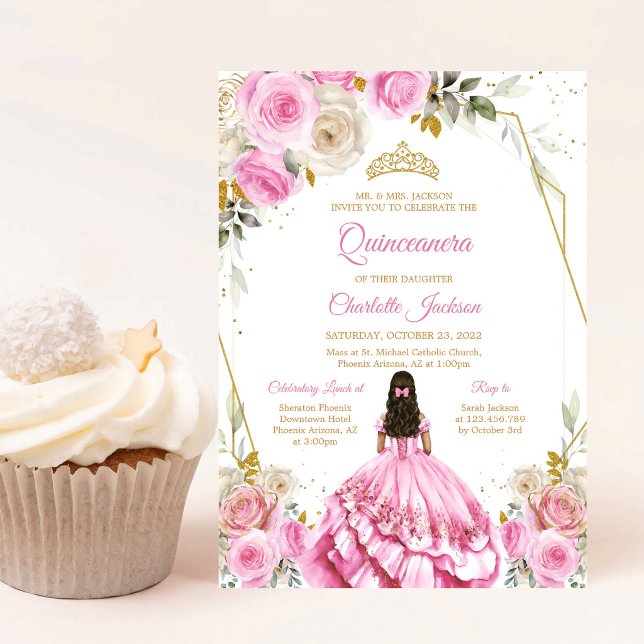 Soft Pink Quinceanera Birthday Invitation (Creator Uploaded)