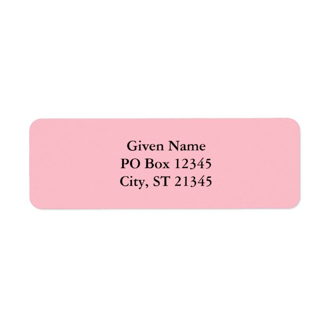 Soft Pink Return Address Label (Front)