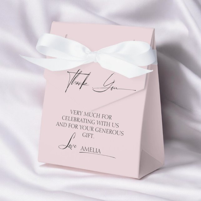 Soft Pink Ribbon Baby Shower Thank You Favour Box (Creator Uploaded)
