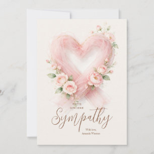 Soft Pink Ribbon Heart Sympathy AML26