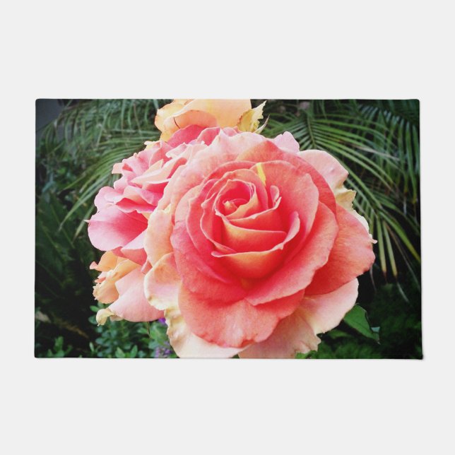 Soft Pink Rose Close-up Photo Beautiful Modern Doormat (Front)