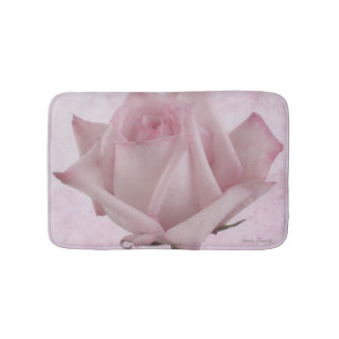 Soft Pink Rose Flower Bath Mat