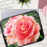 Soft pink rose flower close-up photo modern bold laptop sleeve<br><div class="desc">A close-up photo of a softly-lit pink rose against dark green foliage makes you want to "stop and smell the flowers". Relax and inhale the beauty of this photograph whenever you use this stunning photography neoprene laptop sleeve. This laptop sleeve comes in three sizes: 15", 13", and 10”. Lasts much...</div>
