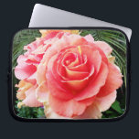 Soft pink rose flower close-up photo modern bold laptop sleeve<br><div class="desc">A close-up photo of a softly-lit pink rose against dark green foliage makes you want to "stop and smell the flowers". Relax and inhale the beauty of this photograph whenever you use this stunning photography neoprene laptop sleeve. This laptop sleeve comes in three sizes: 15", 13", and 10”. Lasts much...</div>