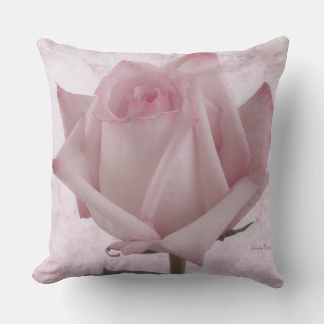 Soft Pink Rose Flower Cushion (Front)