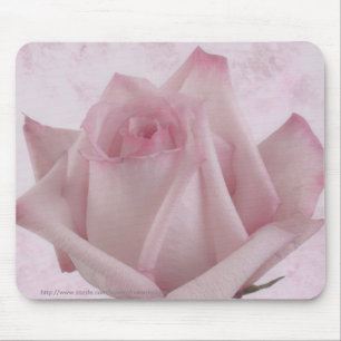 Soft Pink Rose Flower Mouse Pad