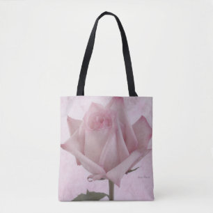 Soft Pink Rose Flower Tote Bag