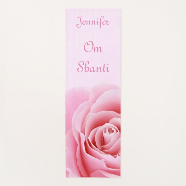 Soft Pink Rose Inner Peace Spiritual  Yoga Mat (Front)