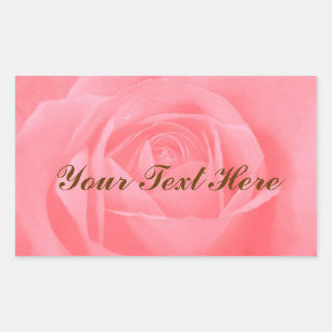 Soft Pink Rose Rectangular Sticker