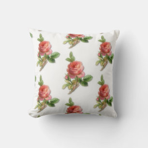 Soft Pink Rose Reversible Vintage Country Cushion