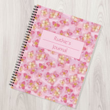 Soft Pink Roses and Hearts Journal