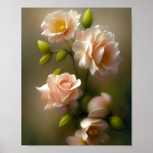 Soft pink roses bunch poster (Front)