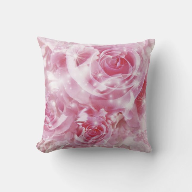 Soft Pink Roses Cushion (Front)