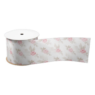 Soft Pink Roses  Satin Ribbon