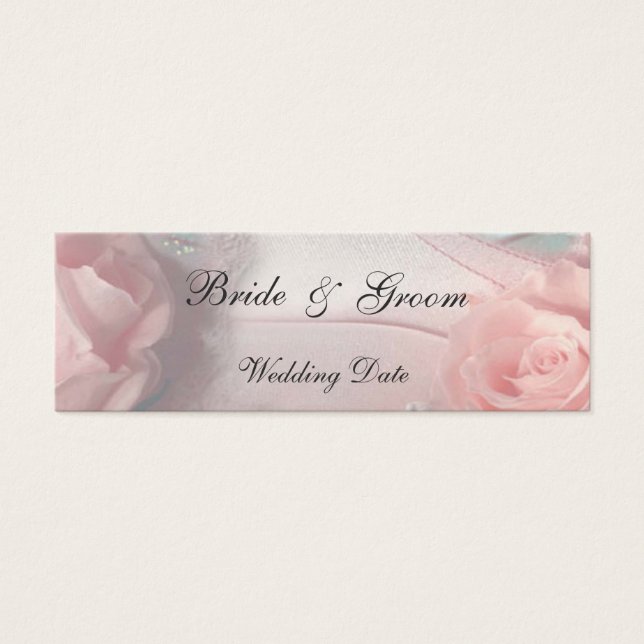 Soft Pink Roses Wedding Favour Tag (Front)