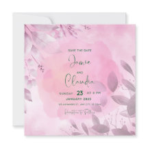 Soft Pink Save the Date Card