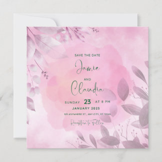 Soft Pink Save the Date Card