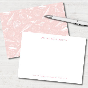 Soft Pink Sea Shell Coastal Card