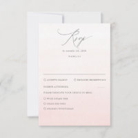 Soft Pink Shades Ombre Gradient Wedding RSVP