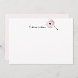 Soft Pink Single Flower Personalised Card