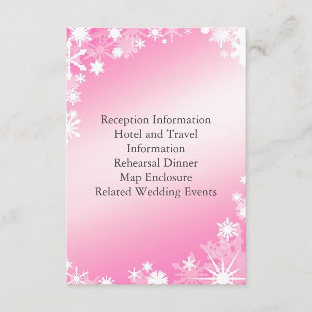 Soft Pink Snowflakes Enclosure Card (Front)