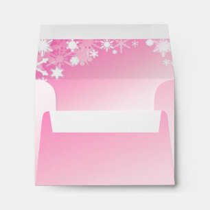 Soft Pink Snowflakes RSVP Envelope