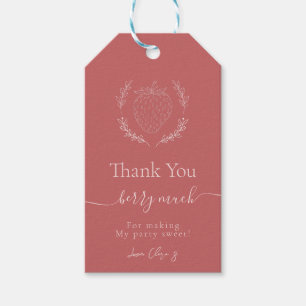 Soft Pink Strawberry Minimalist Birthday Favour Ta Gift Tags