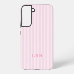 Soft Pink Striped Vintage Look Monogrammed Samsung Galaxy Case